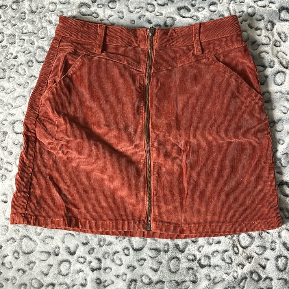 Burnt orange corduroy skirt